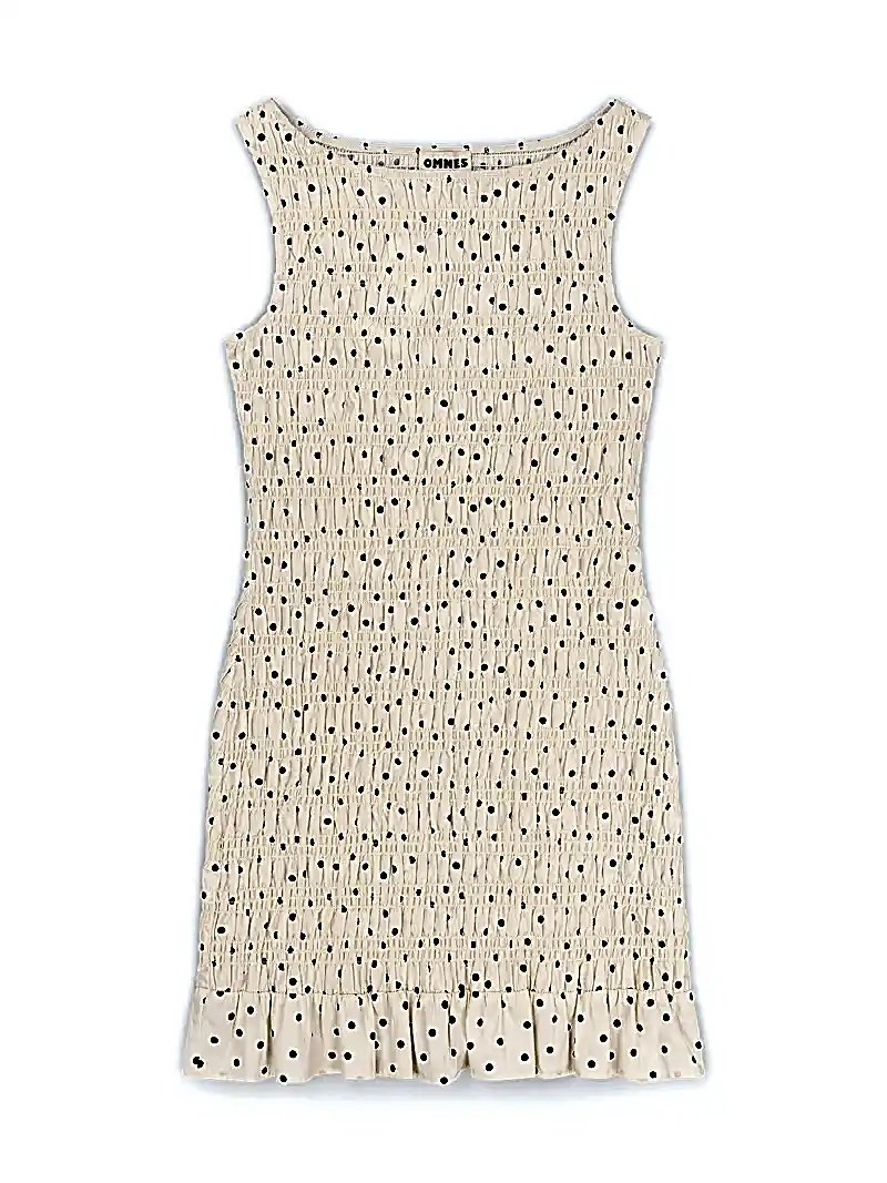 Luann Dress in White Polka Dot
