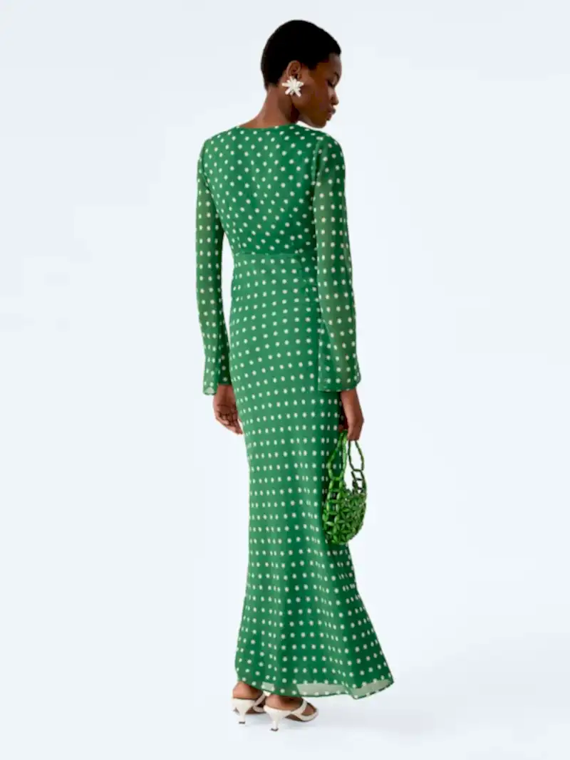 Marj Dress in Green Starburst Print