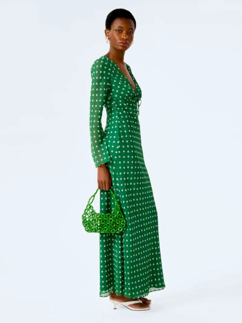 Marj Dress in Green Starburst Print
