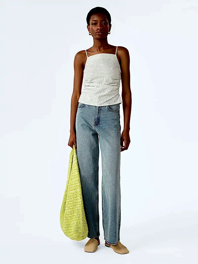 Mars Top in Mint and White Gingham