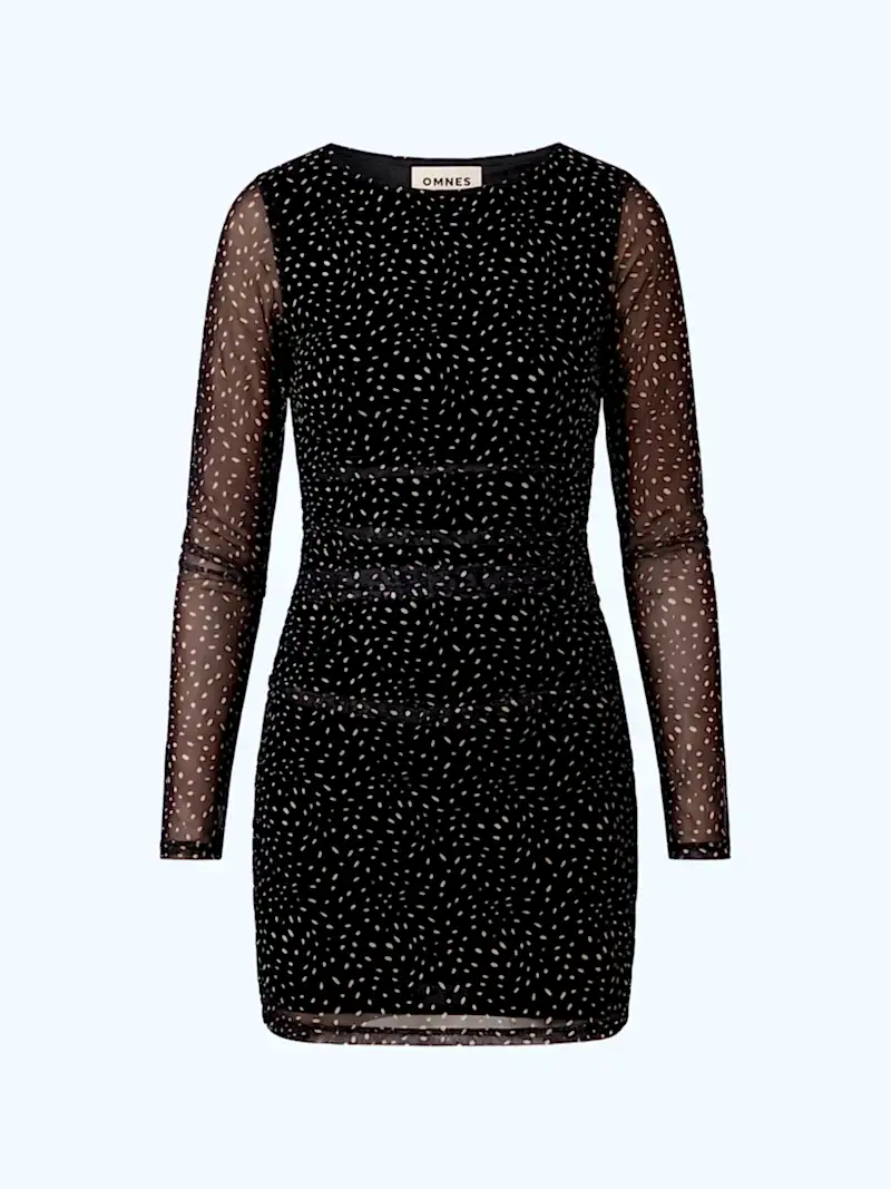 Milena Dress in Black Dalmation