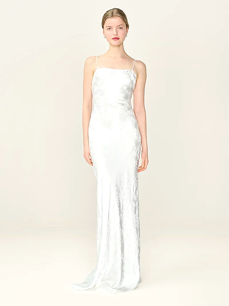 Mira Jacquard Dress in Ivory