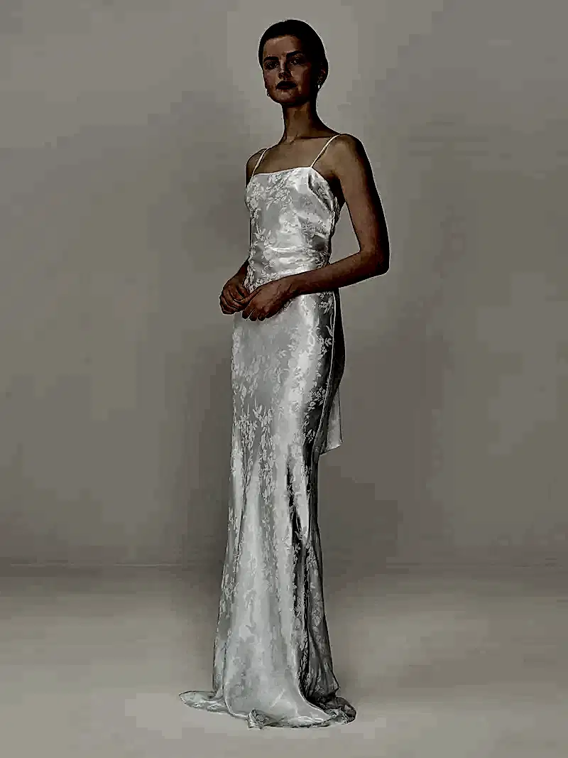 Mira Jacquard Dress in Ivory