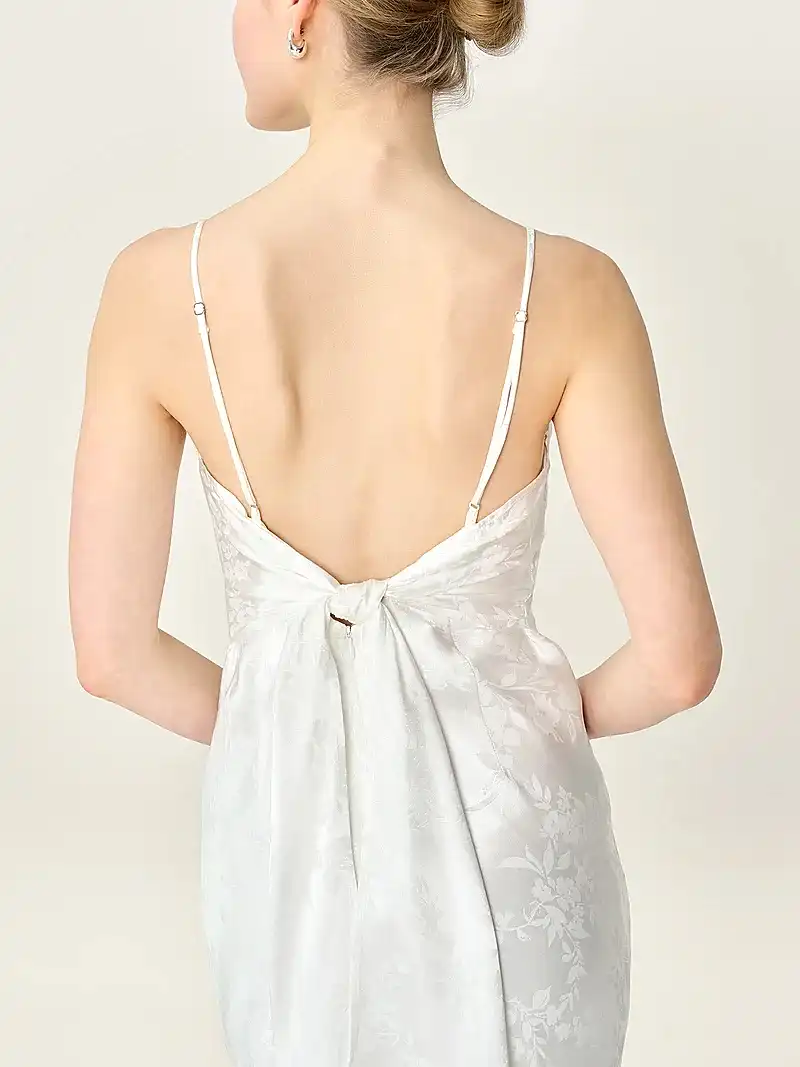 Mira Jacquard Dress in Ivory