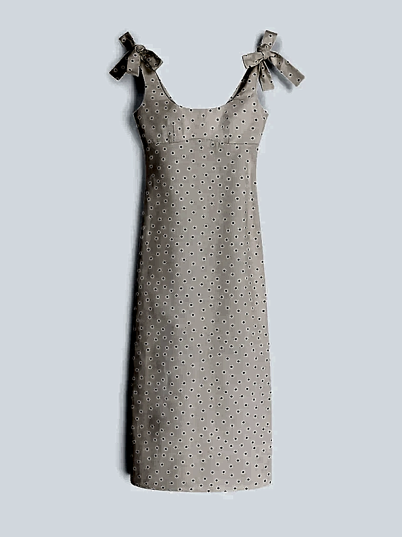 Morgane Dress in White Polka Dot