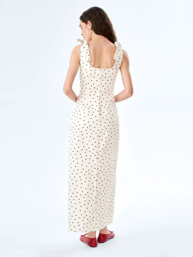 Morgane Dress in White Polka Dot