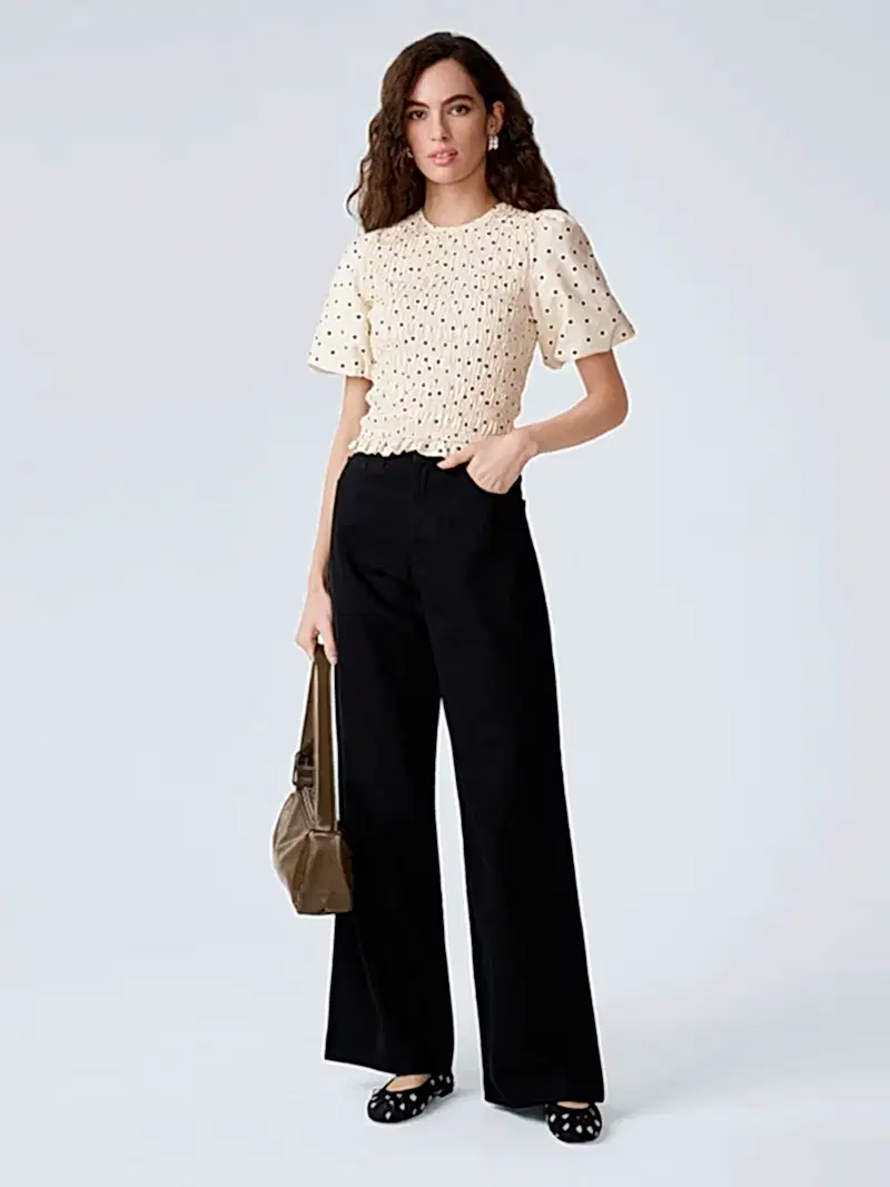 Nicolla Top in White Polka Dot