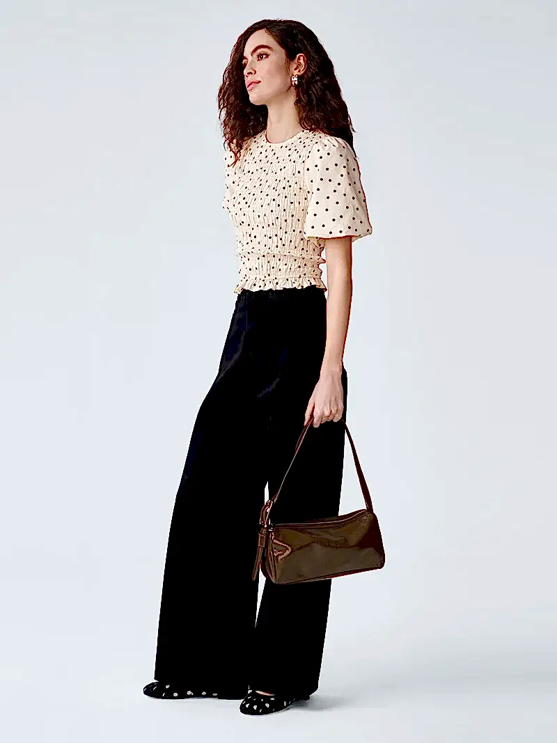 Nicolla Top in White Polka Dot
