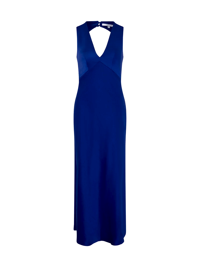 Nova Tie Back Dress in Cobalt