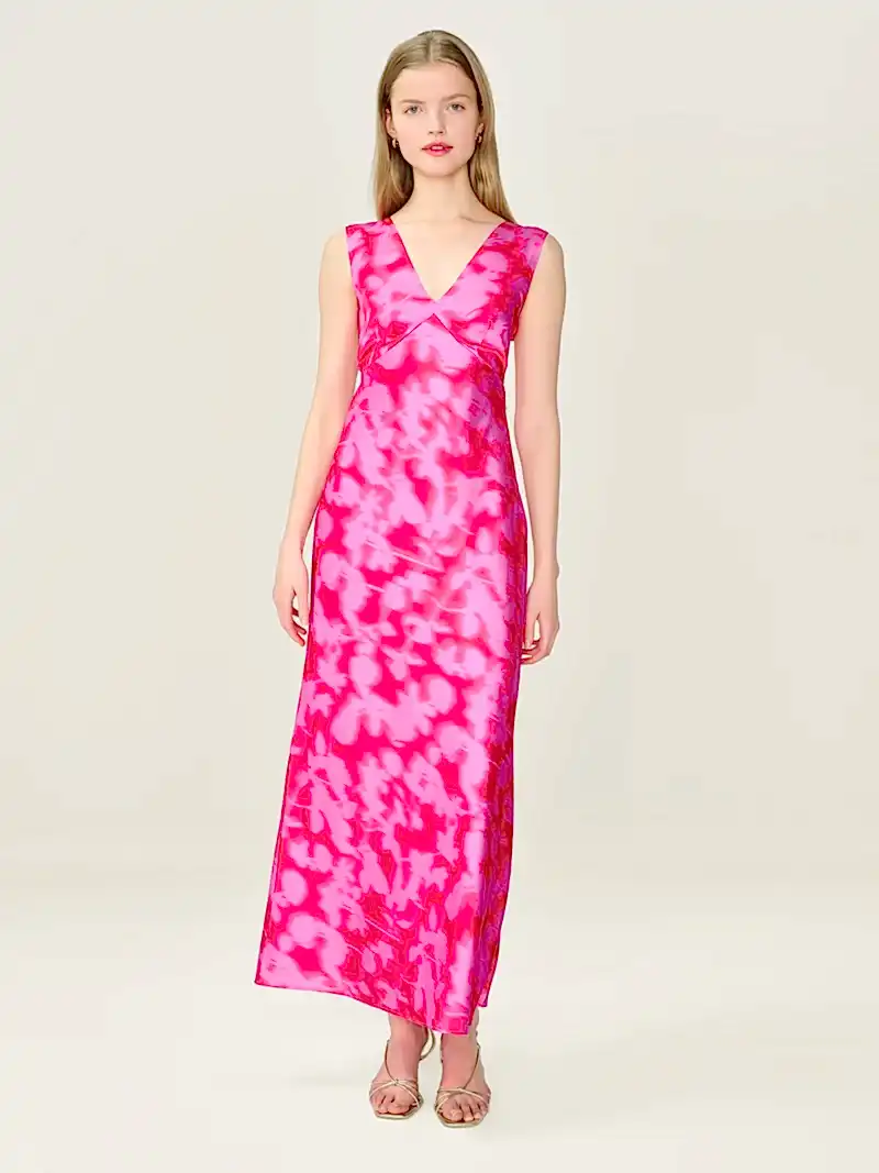 Nova Dress in Blurred Floral Magenta