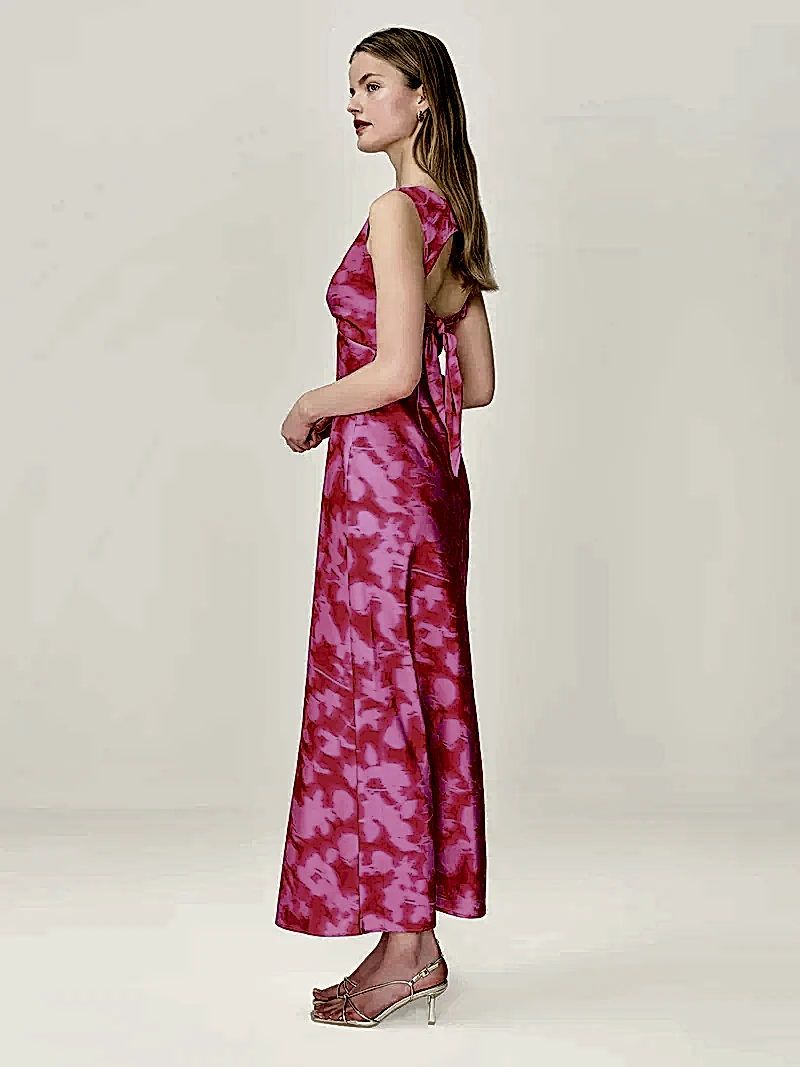 Nova Dress in Blurred Floral Magenta
