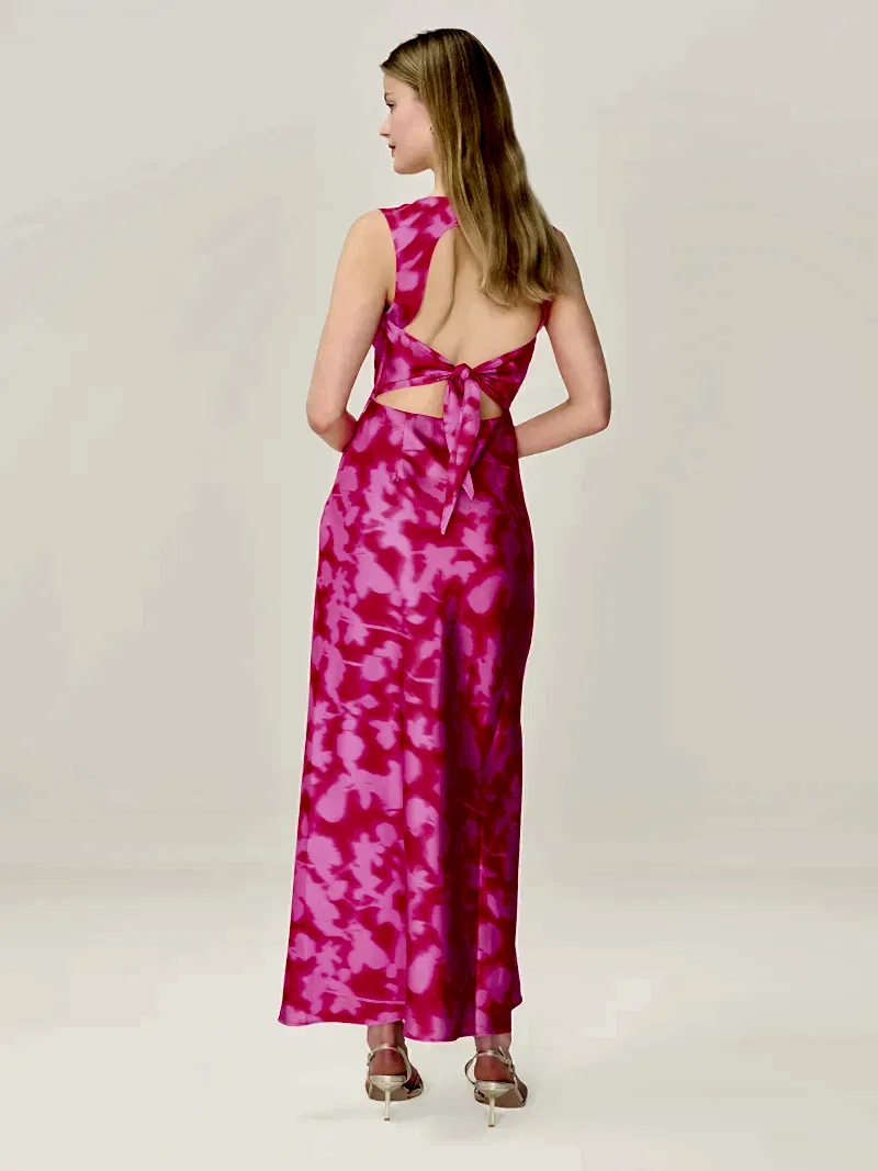 Nova Dress in Blurred Floral Magenta