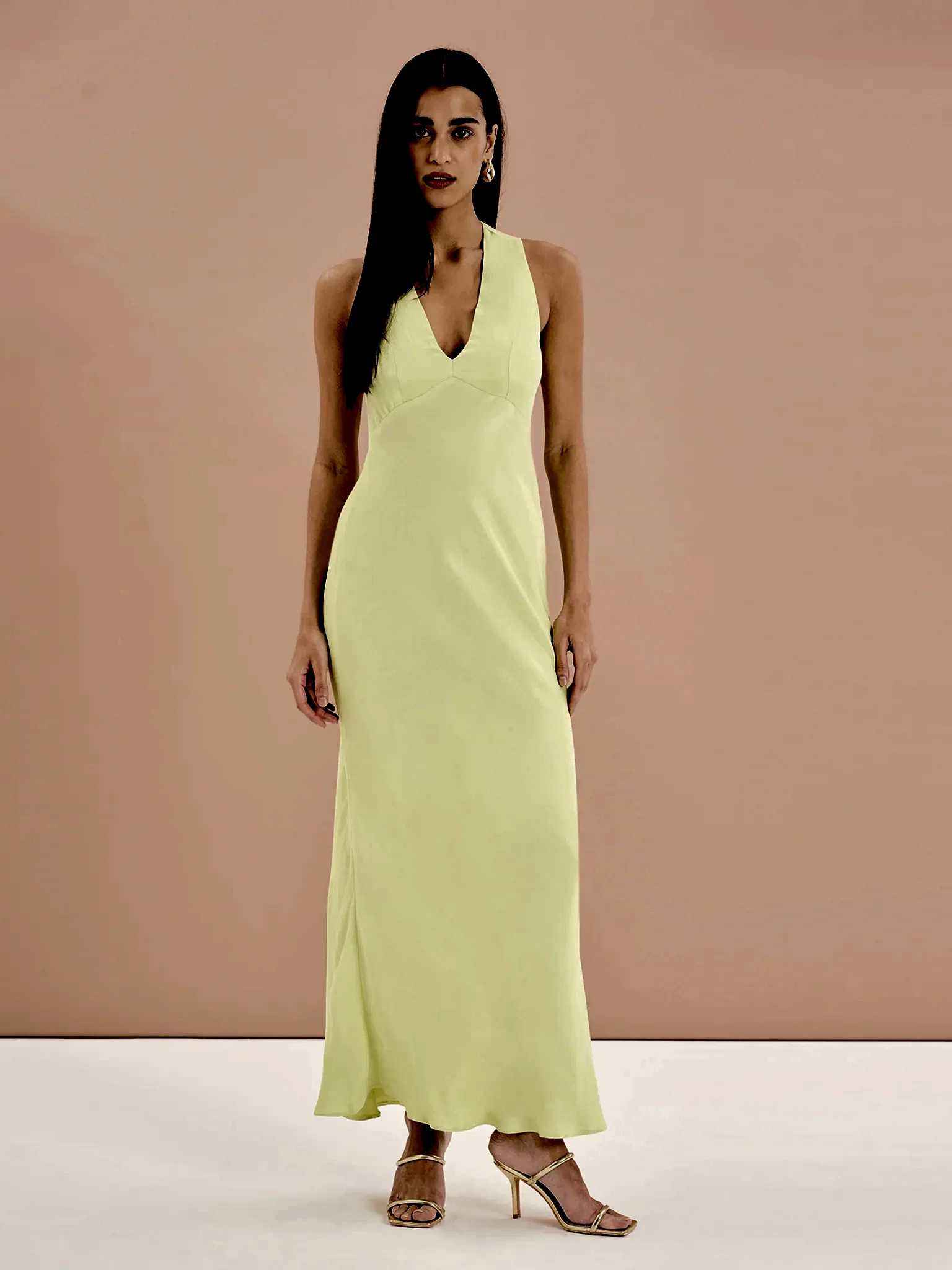 Nova Tie Back Dress in Lime