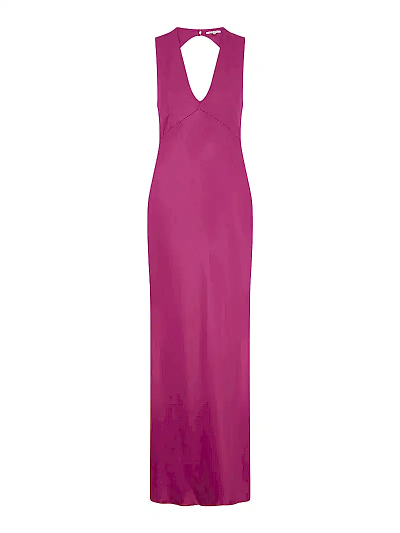 Nova Tie Back Dress in Magenta