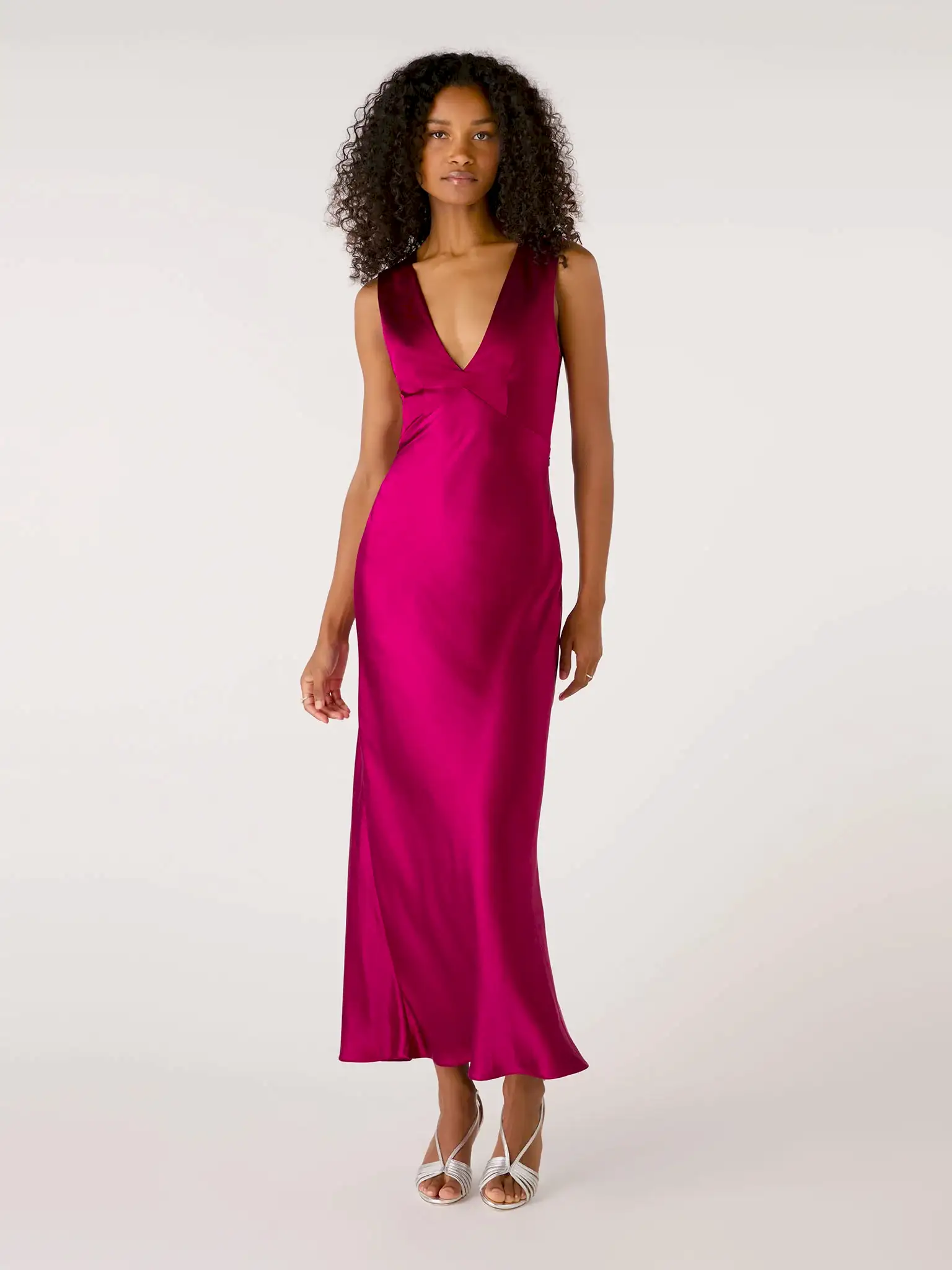 Nova Tie Back Dress in Magenta