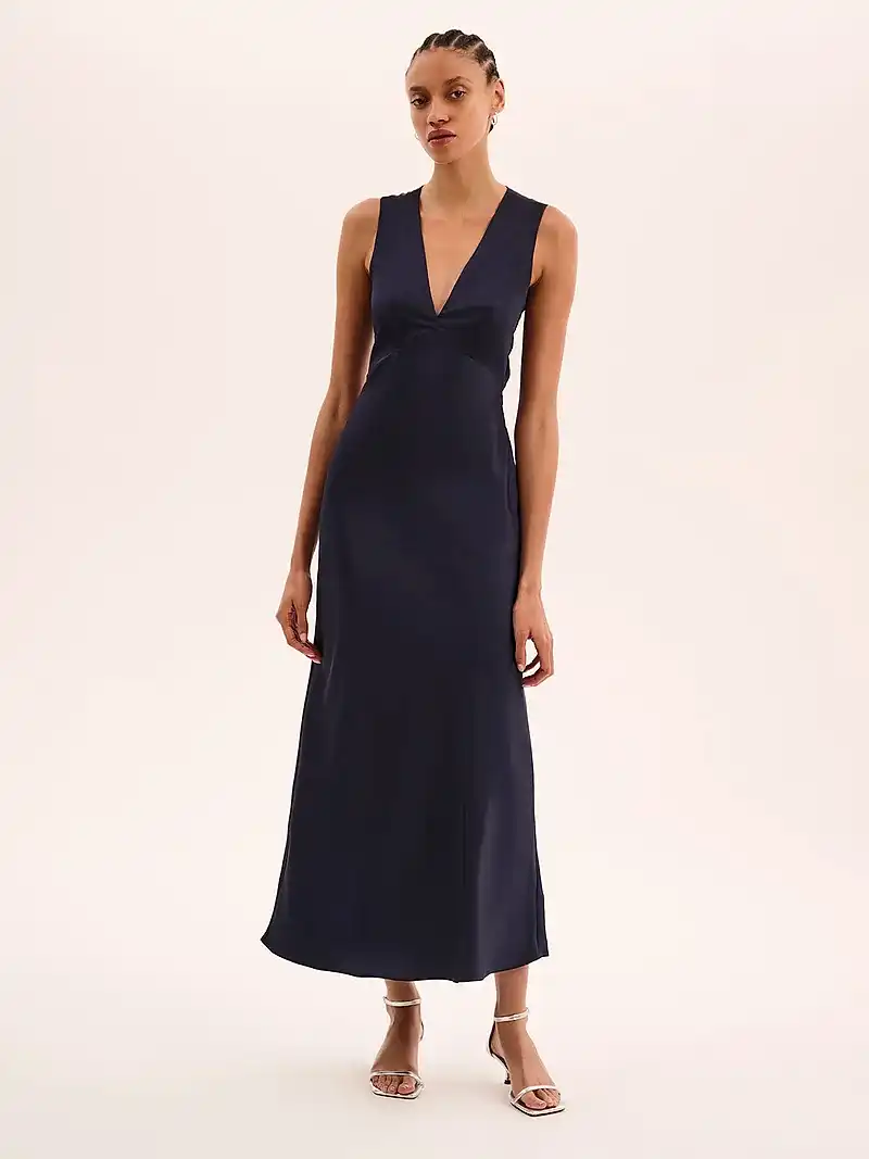 Nova Tie Back Dress in Navy