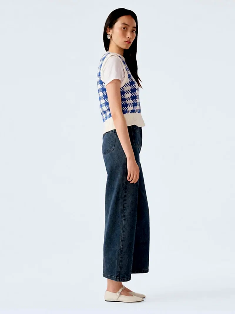 Orielle Cropped Jean in Mid Wash