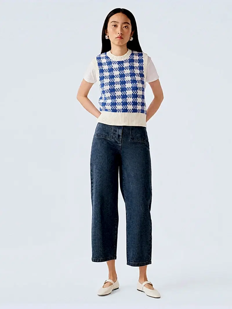 Orielle Cropped Jean in Mid Wash