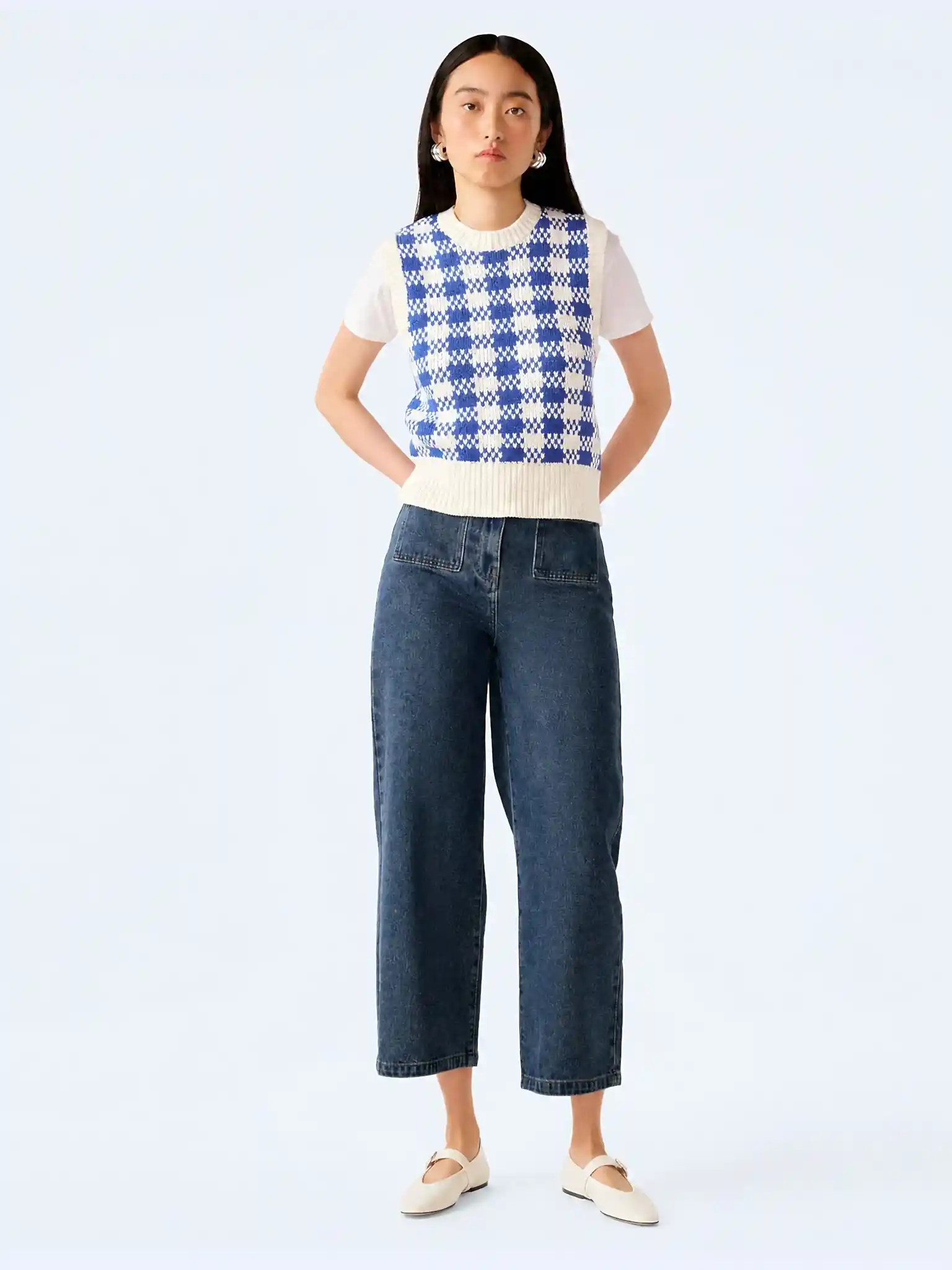 Orielle Cropped Jean in Mid Wash
