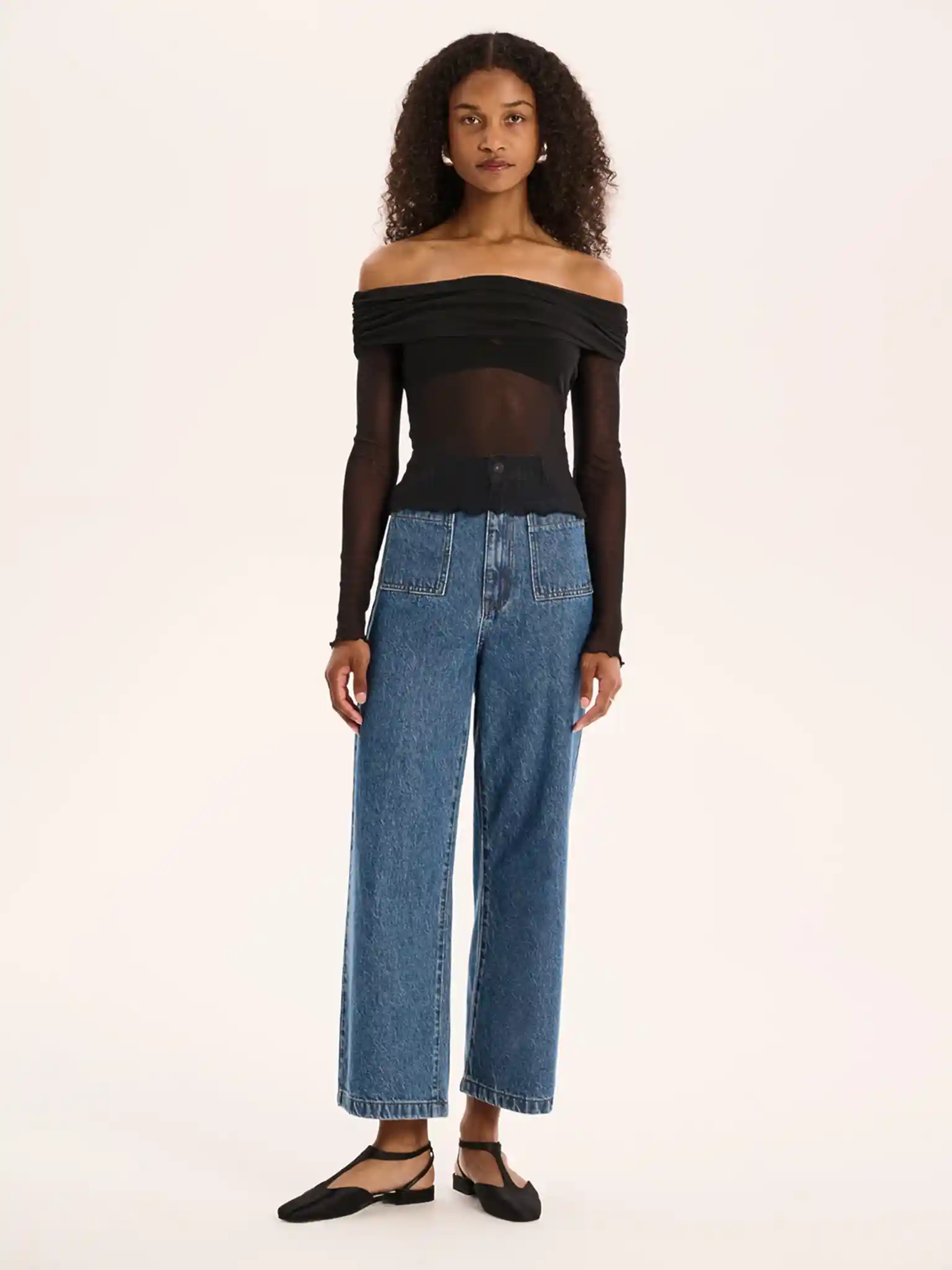 Orielle Cropped Jean in Mid Wash