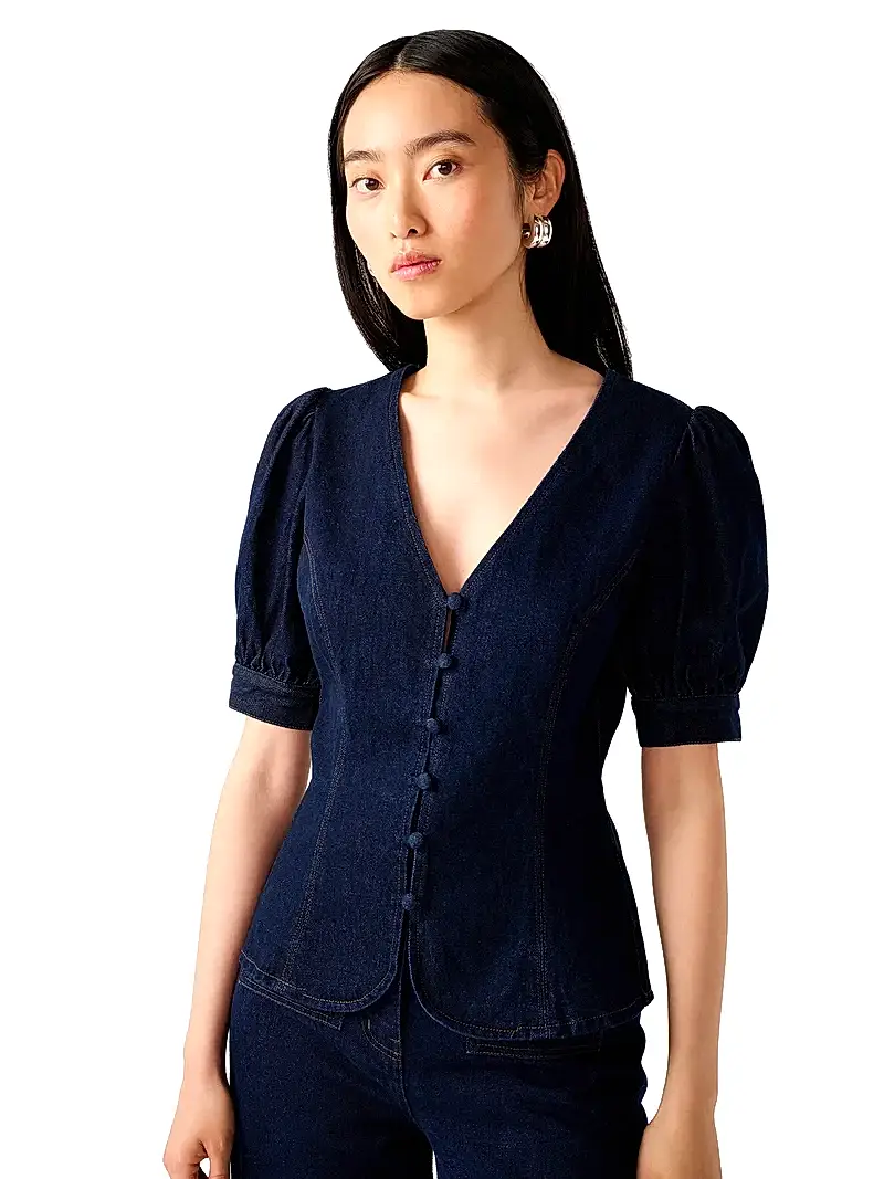 Paighton Blouse in Indigo