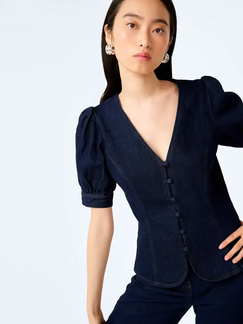 Paighton Blouse in Indigo