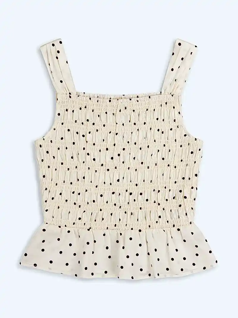 Rain Top in White Polka Dot