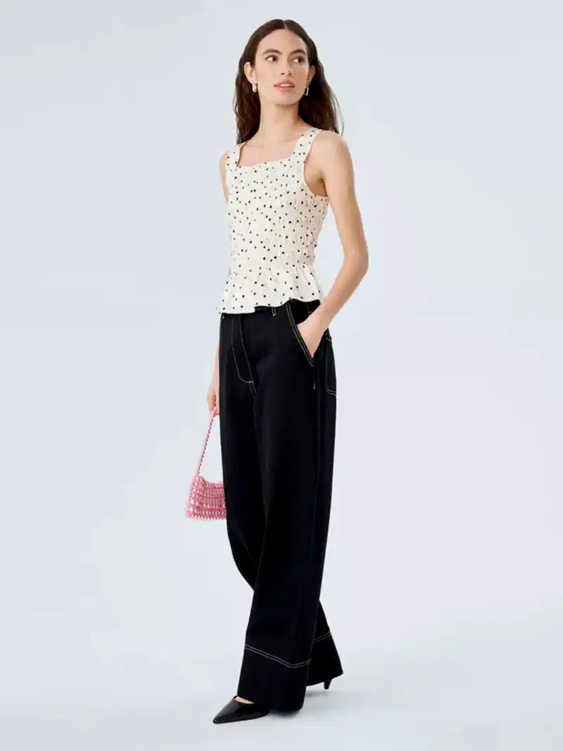 Rain Top in White Polka Dot
