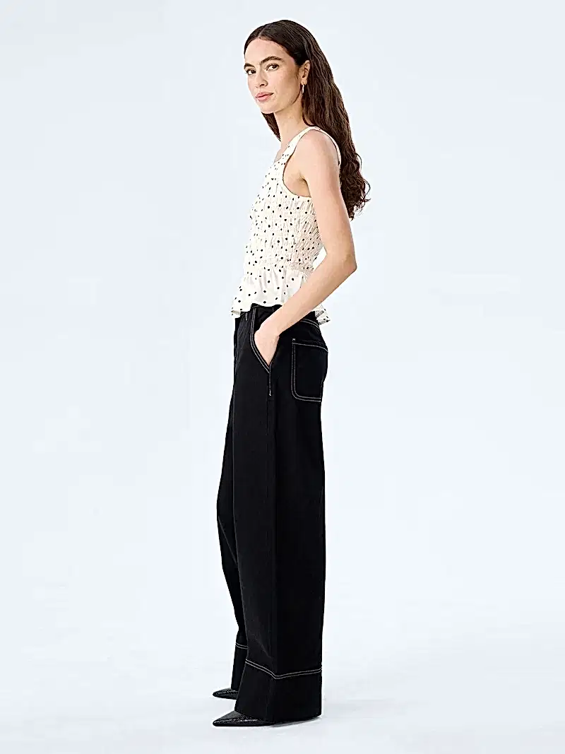 Rain Top in White Polka Dot