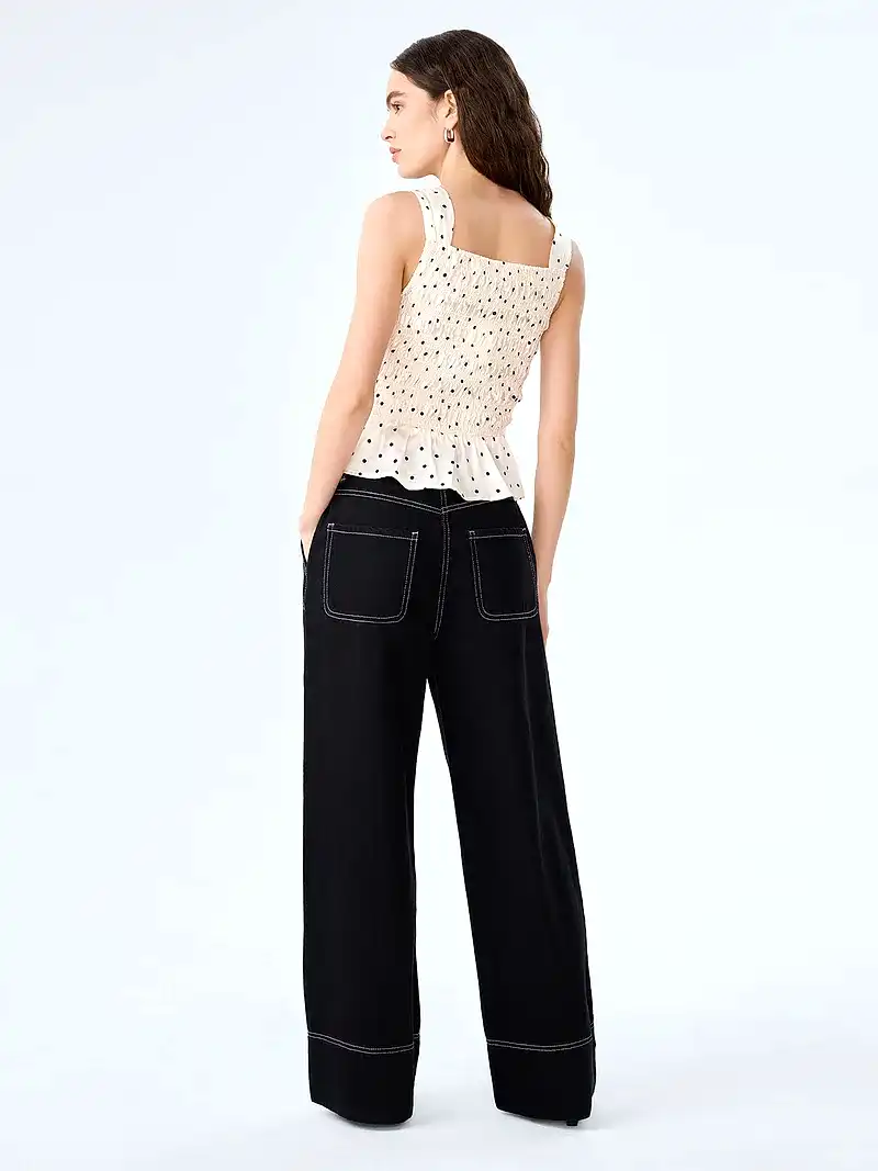Rain Top in White Polka Dot