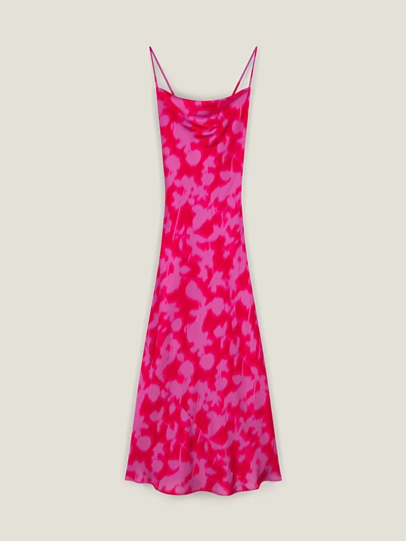 Riviera Dress in Blurred Floral Magenta