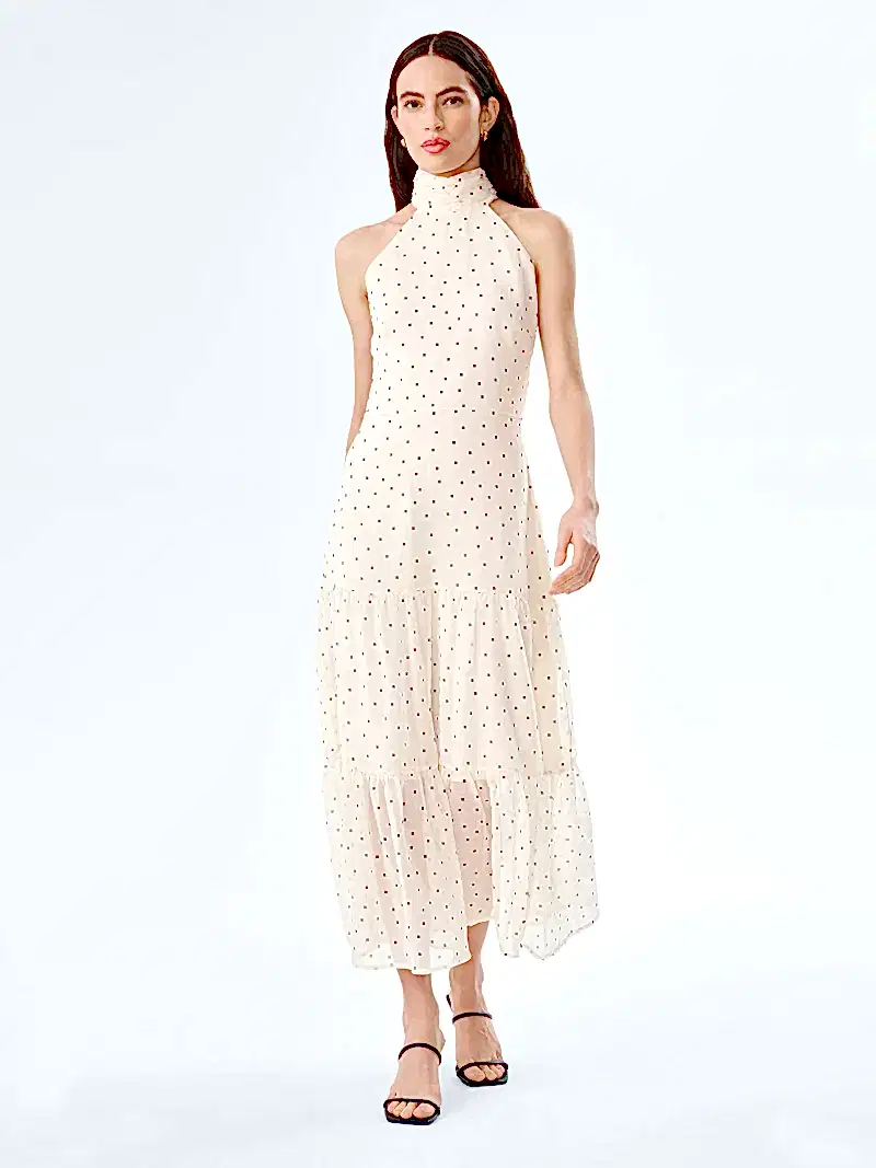 Romeo Dress in White Polka Dot