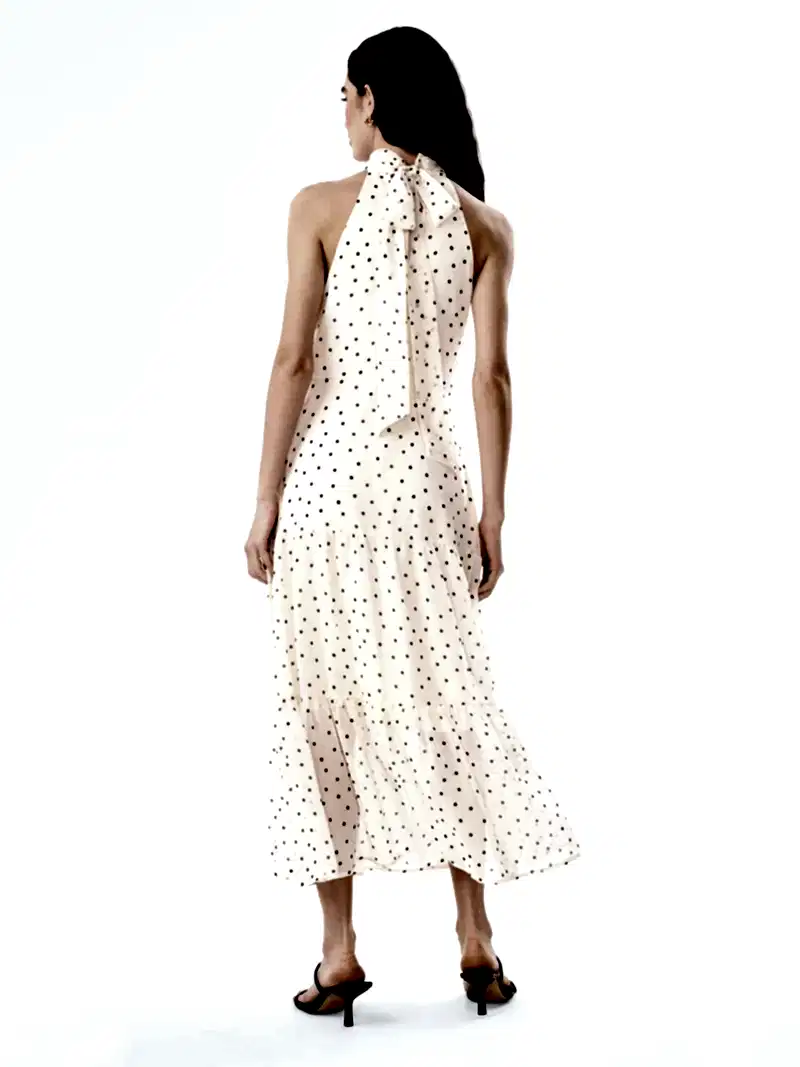 Romeo Dress in White Polka Dot
