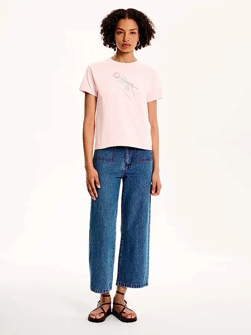 Rose Baby Tee in Pink