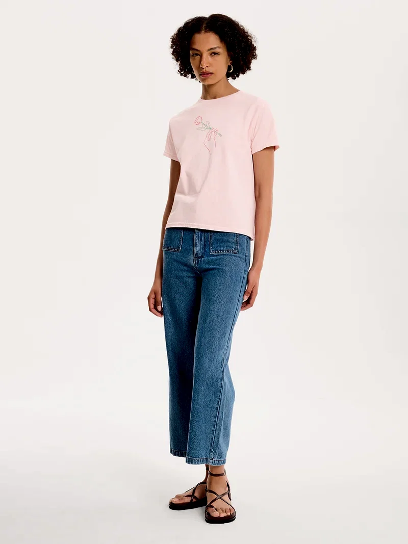Rose Baby Tee in Pink