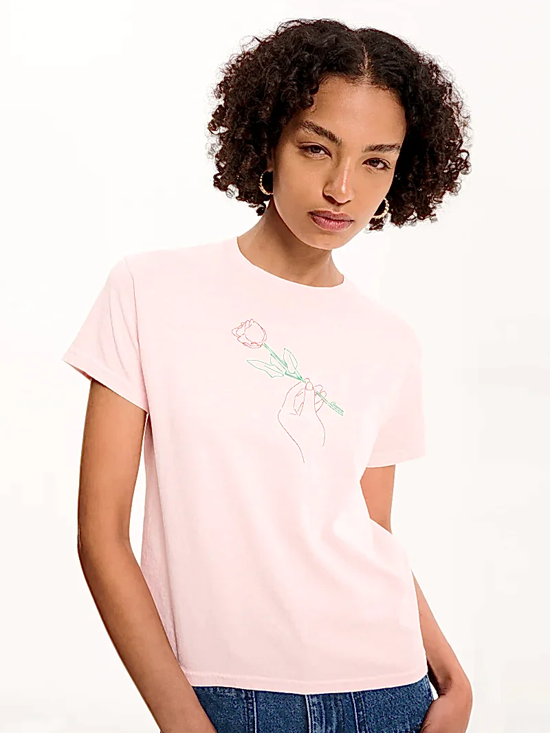 Rose Baby Tee in Pink