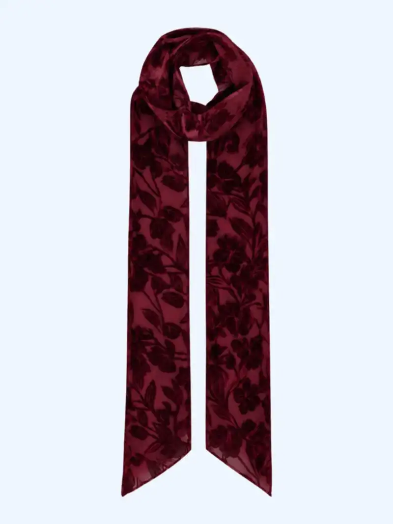 Scarlett Scarf in Deep Wine Devore