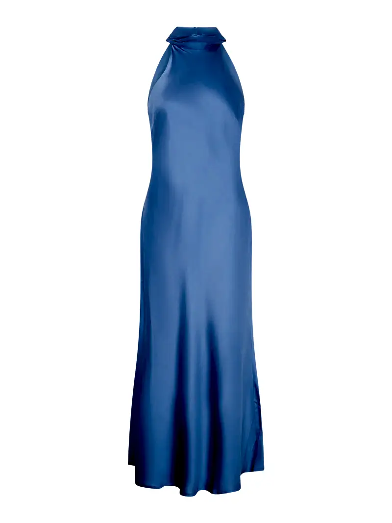 Seychelles Drape Back Detail Dress in Light Blue