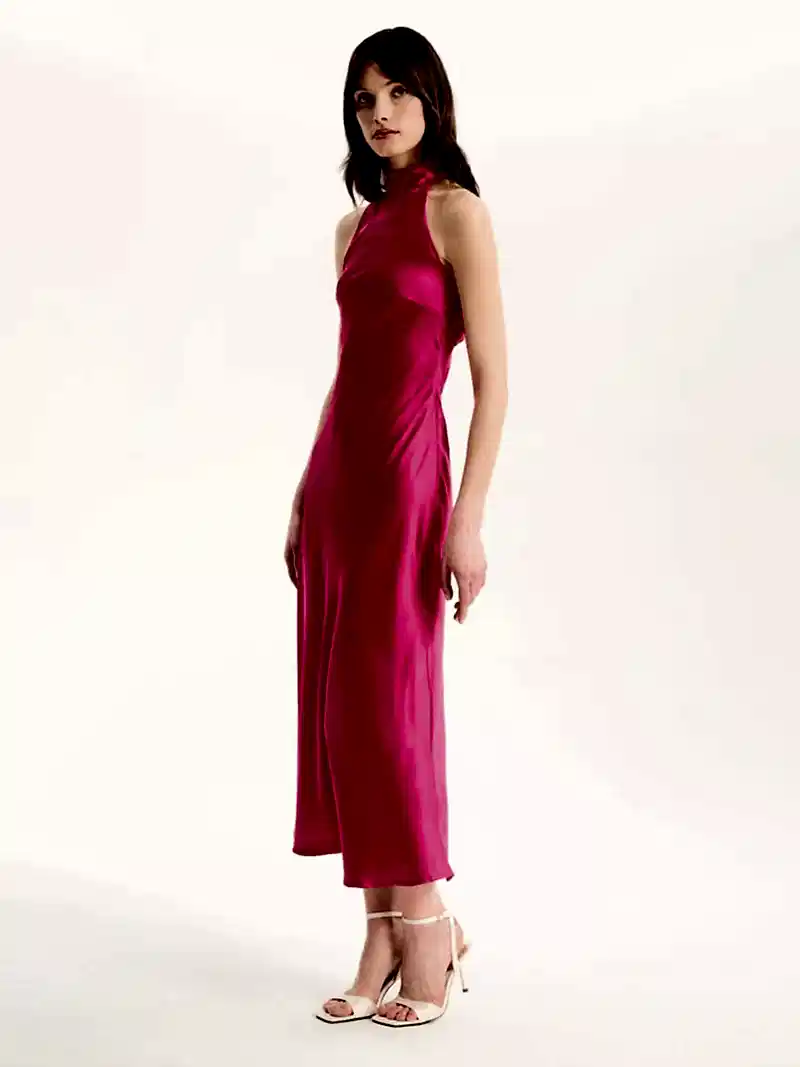 Seychelles Drape Back Detail Dress in Magenta