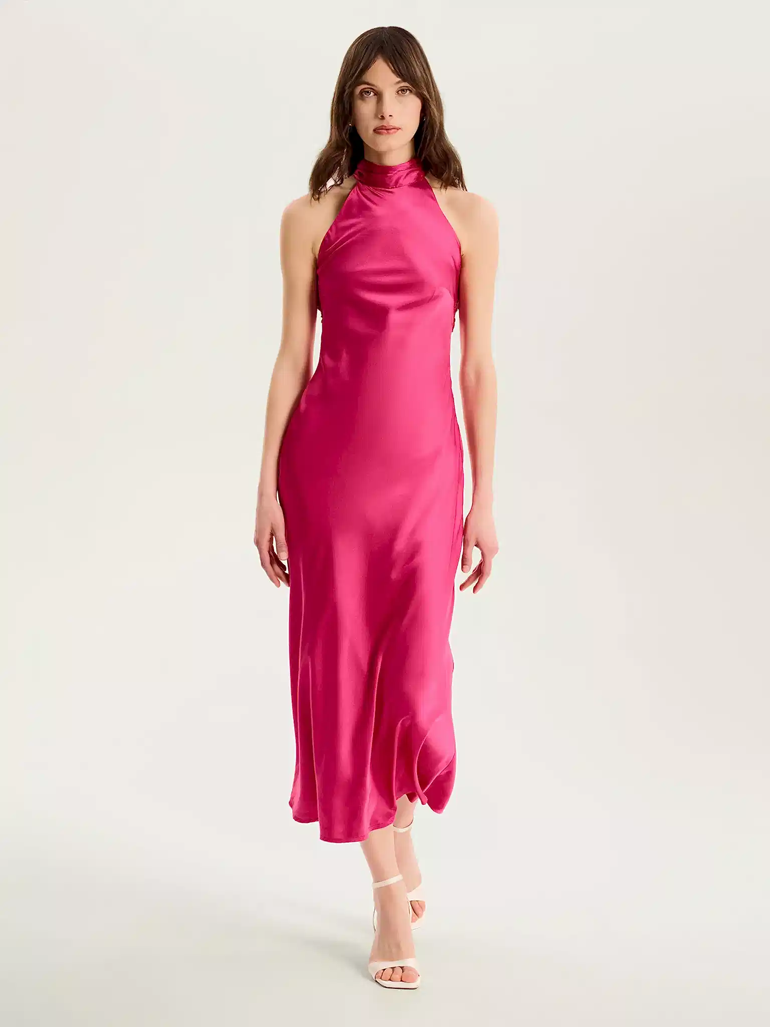 Seychelles Drape Back Detail Dress in Magenta