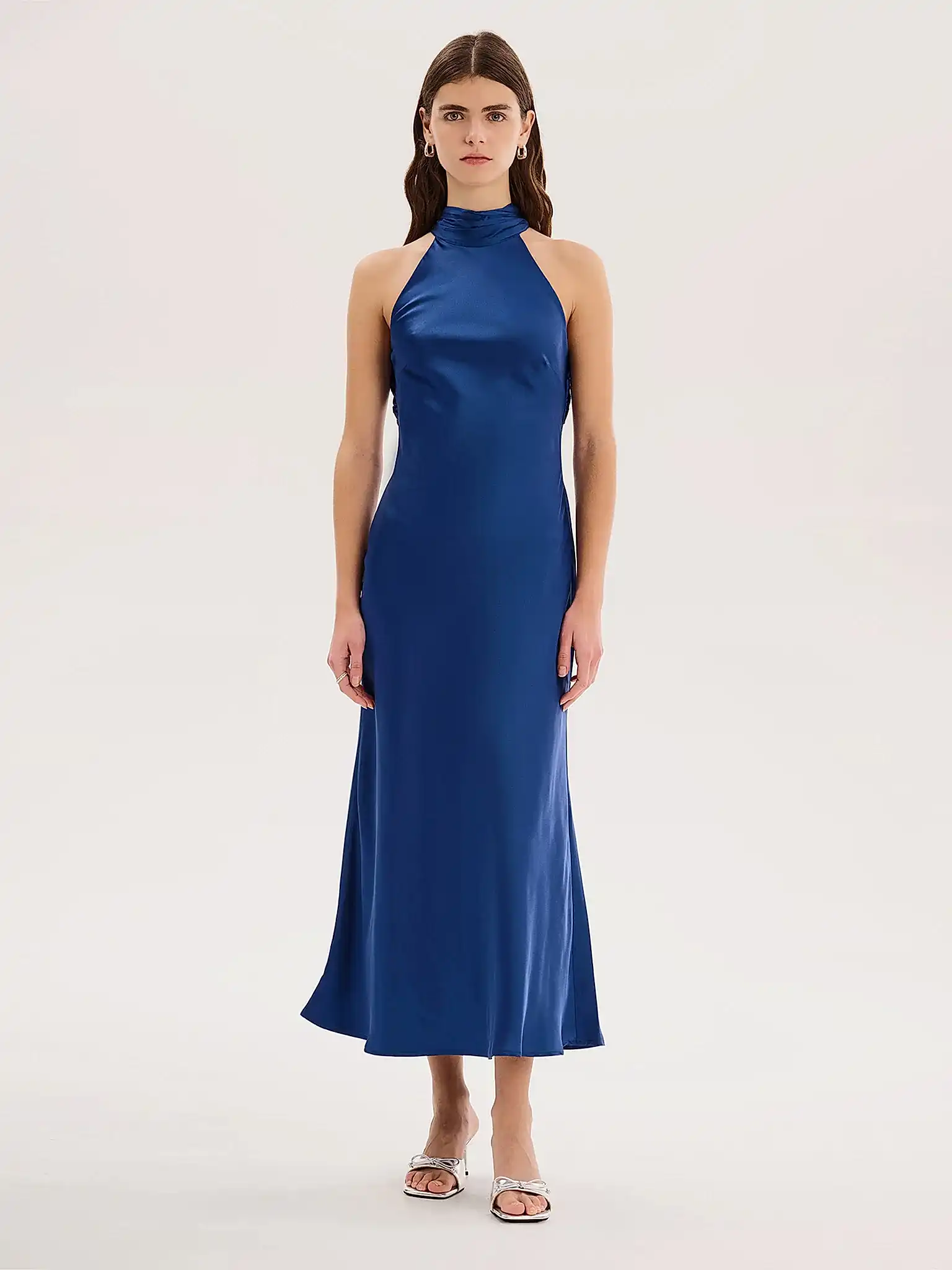 Seychelles Drape Back Detail Dress in Navy