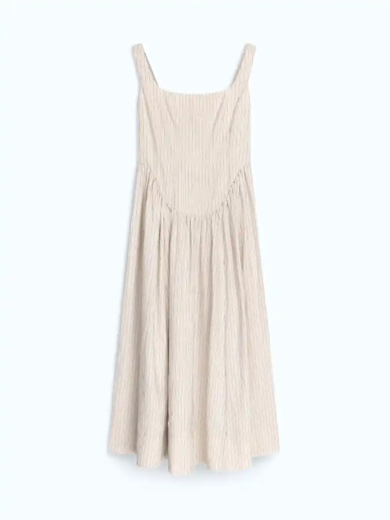 Suri Dress in Cream and Black Stripe