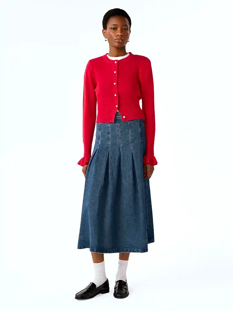 Pru Skirt in Mid Wash