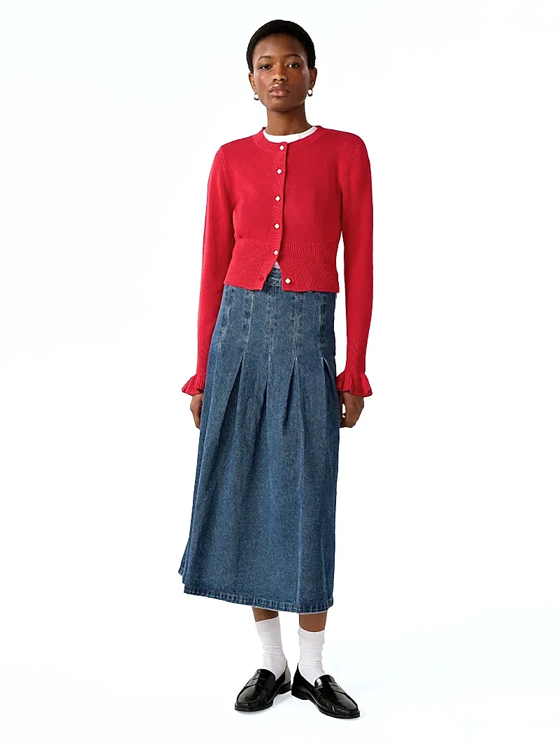 Pru Skirt in Mid Wash