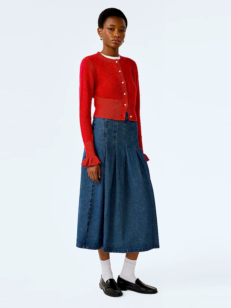 Pru Skirt in Mid Wash