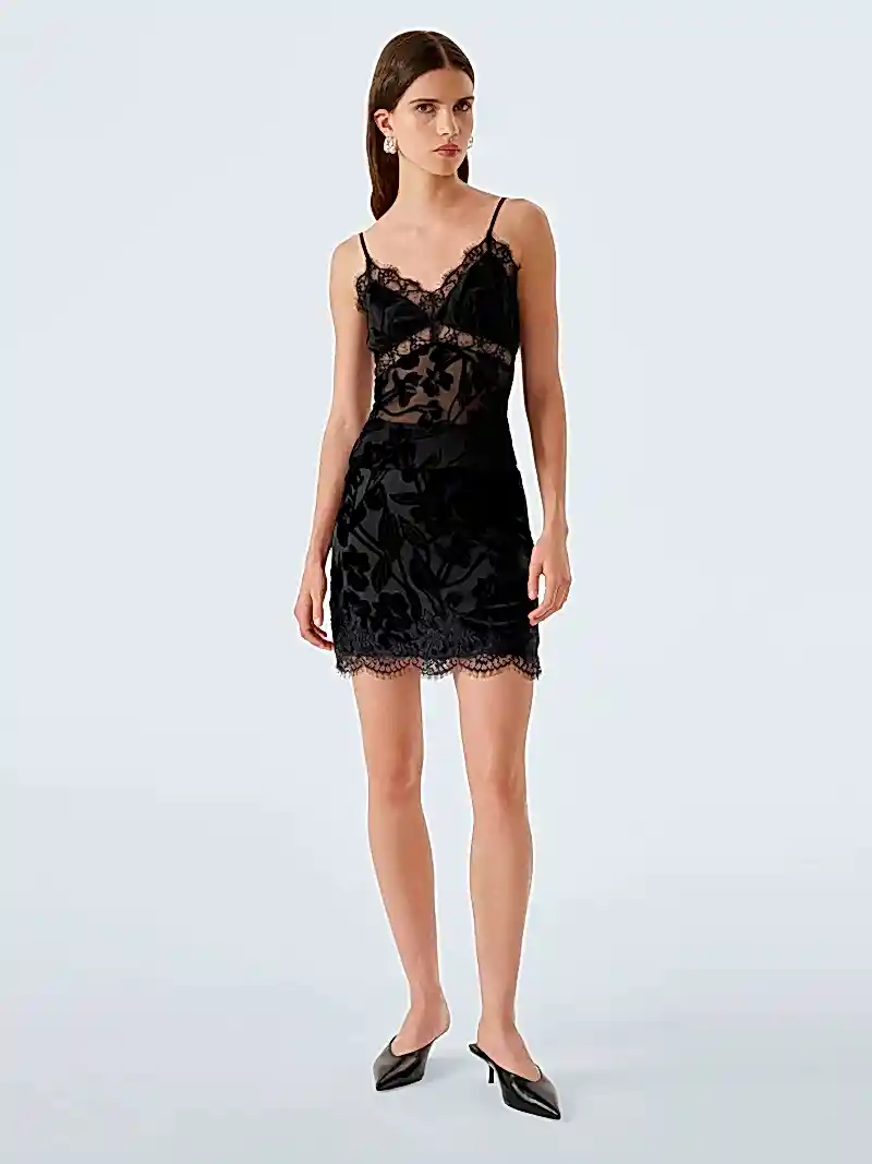 Tamara Top in Black Devore