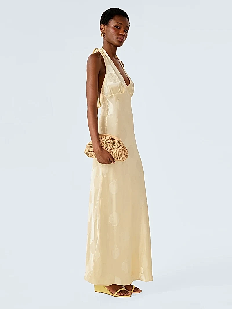Teo Maxi Dress in Double Cream