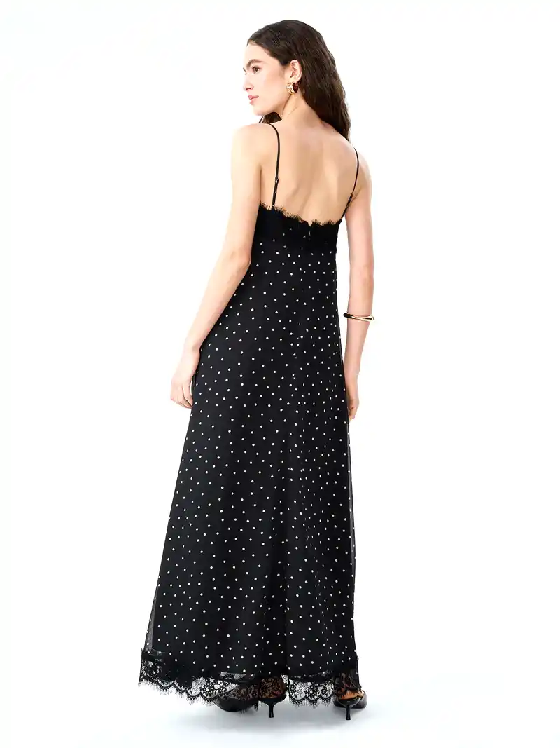 Thea Dress in Black Polka Dot