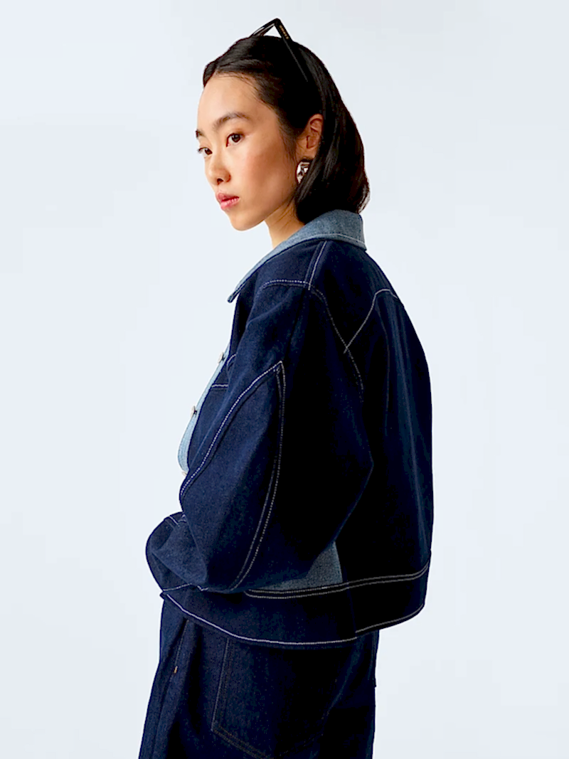 Timmy Jacket in Mid Wash and Indigo