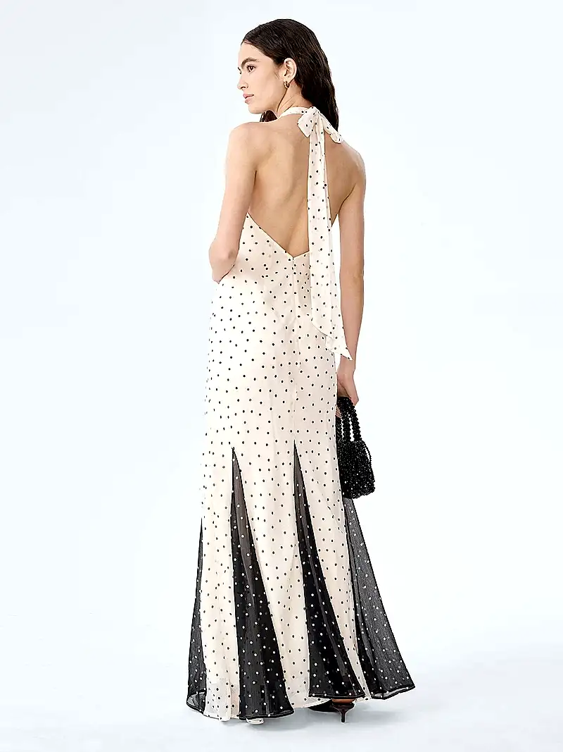 Vivi Dress in White Polka Dot